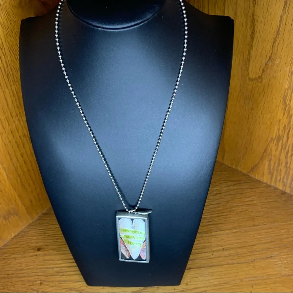 Jewel Kade 2 Silver Pendants, 17 in 1 mm Ball Chain with Jewel Kade Bag